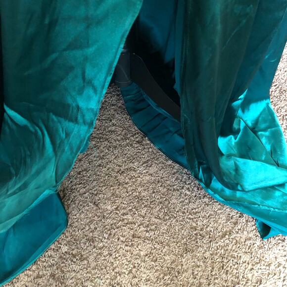 City Studio Womens Gown Size 16W Hunter‎ Green Embellished Satin Spaghetti Strap - Picture 6 of 16